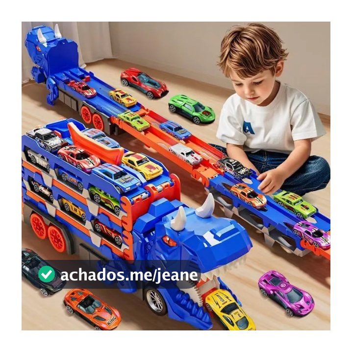Caminhão Dinossauro Engolidor com Carrinhos Multifuncional Interativo Educativo Presente Infantil
