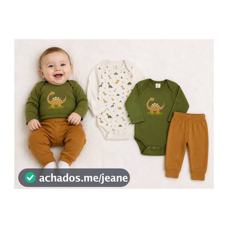 Kit Body Bebê 3 Peças para bebê Conjunto de Bebê Menino