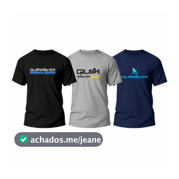 kit 3 camisetas  Quiksilver 100% Algodão fio 30.1 Perfeita para dia dia