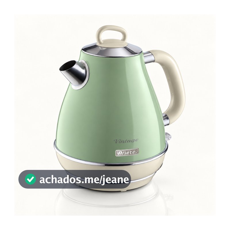 Chaleira Elétrica Vintage Verde 1,7L Aço Inox 1850W 220V - Ariete Original