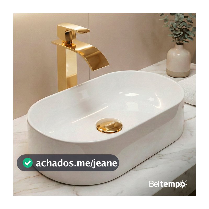 Cuba Pia de Apoio Sobrepor Oval 43x25 Branca Banheiro Lavabo Beltempo BT-2030
