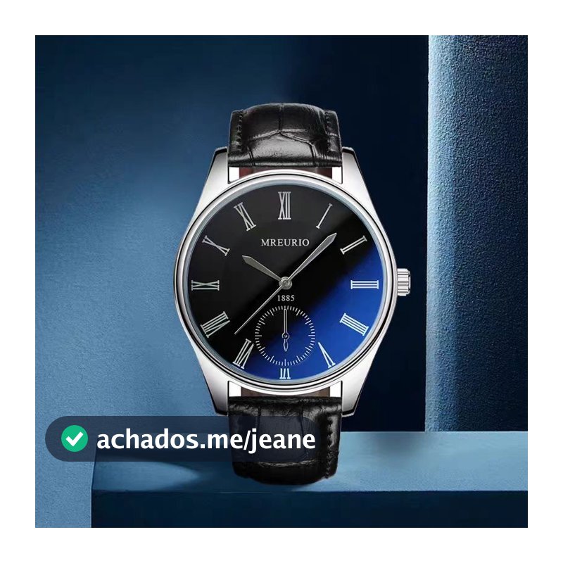 Relógio Masculino Casual Relógio De Quartzo Fashion Azul Escuro Relógio De Couro Genuíno Relógios Esportivos