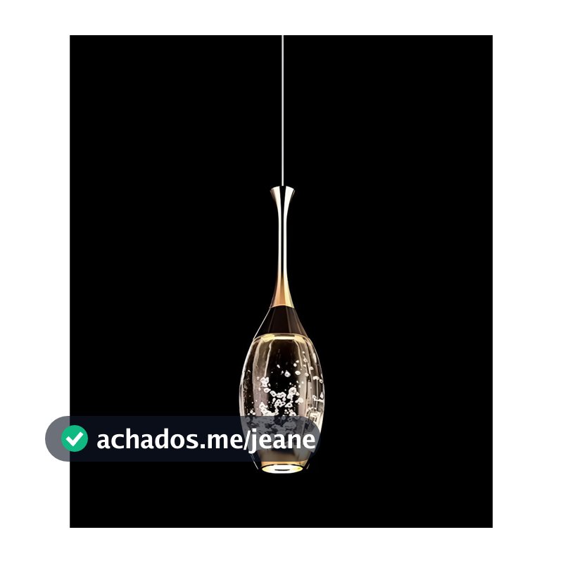Pendente Gota Cristal 3 Cores Luz Led Bivolt Moderno