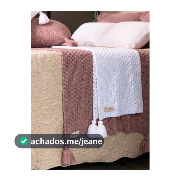 Kit Peseira Manta Pompom Sofá Cama Casal 180x60cm + 2 Capas Modelo Istambul