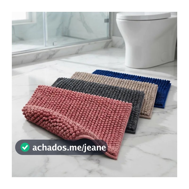 Kit 4 Tapetes Banheiro Antiderrapante Macio Absorvente