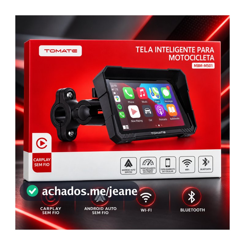Multimídia para Moto com CarPlay e Android Auto