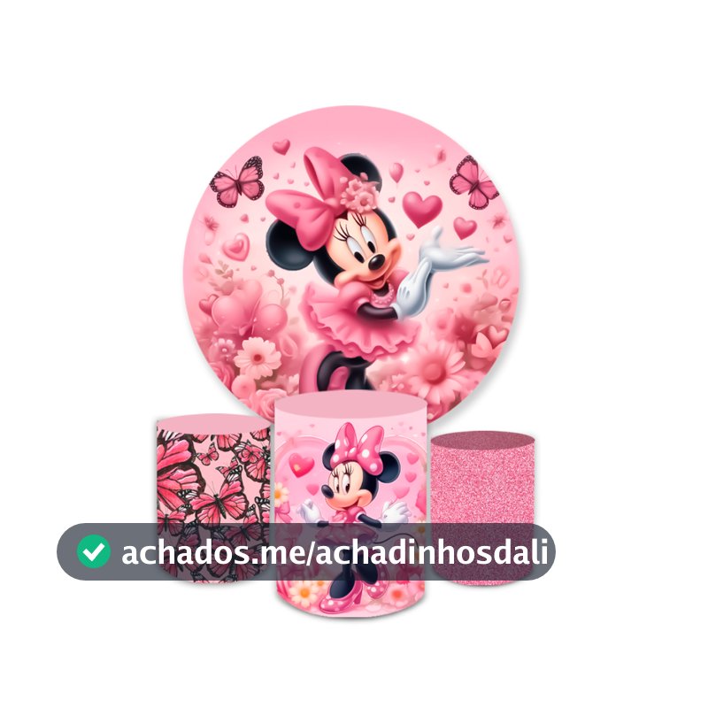 Kit Capa Painel Redondo + Capas Trio de Cilindros Veste Fácil Tema Infantil Minne