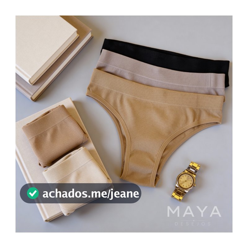 Kit Calcinhas Femininas Poliamida Canelada Conforto para o Dia a Dia Sortidas