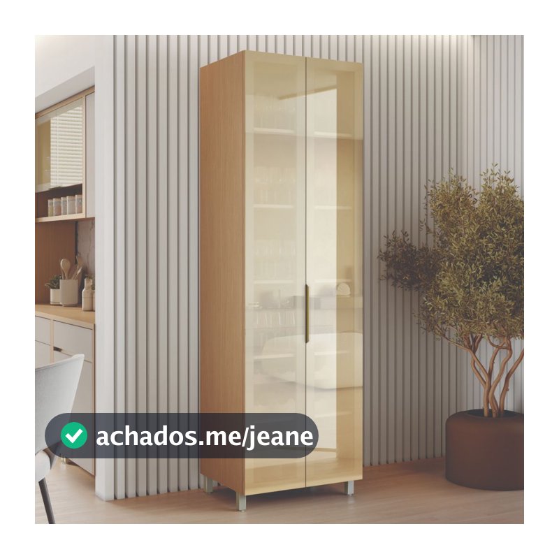 Cristaleira 2 Portas Vidro Reflecta Infinito Nesher 70cm 100% Mdf