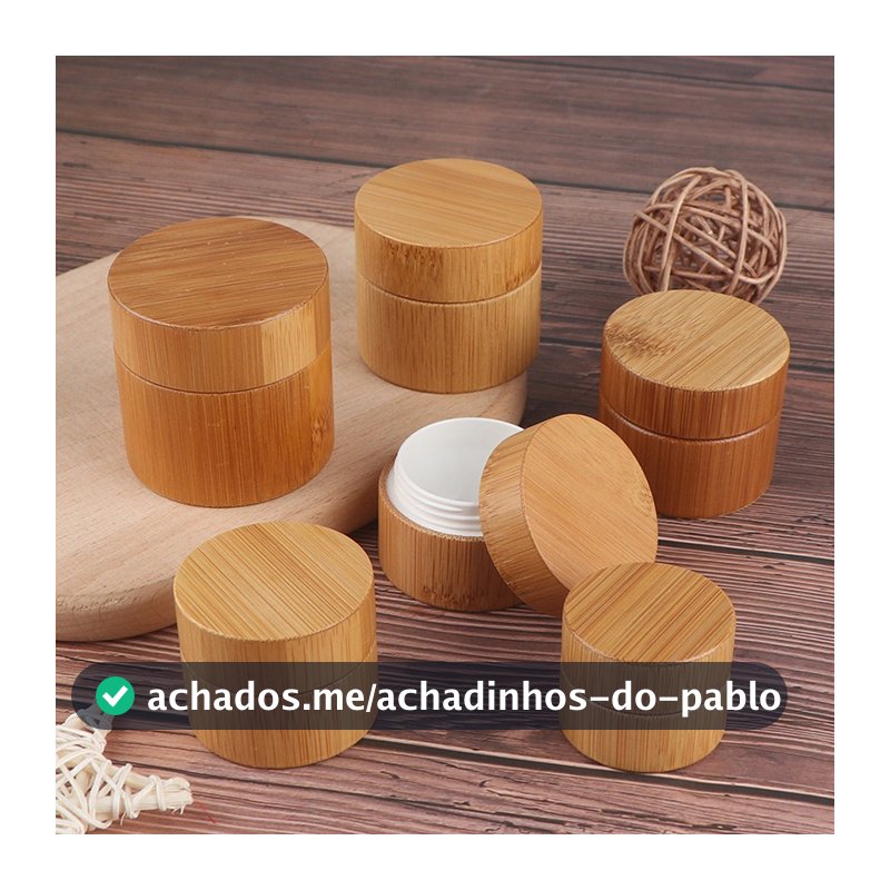 5g 10g 15g 20g 30g 50g Garrafa De Bambu Creme Jar Máscara Da Arte Do Prego Recarregável Vazio Recipiente De Maquiagem Co