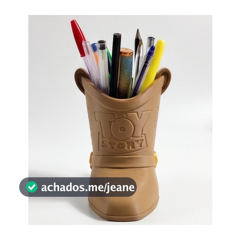 Porta Treco Organizador De Mesa Escritório Caneta Lápis tema Woody - Toy Story