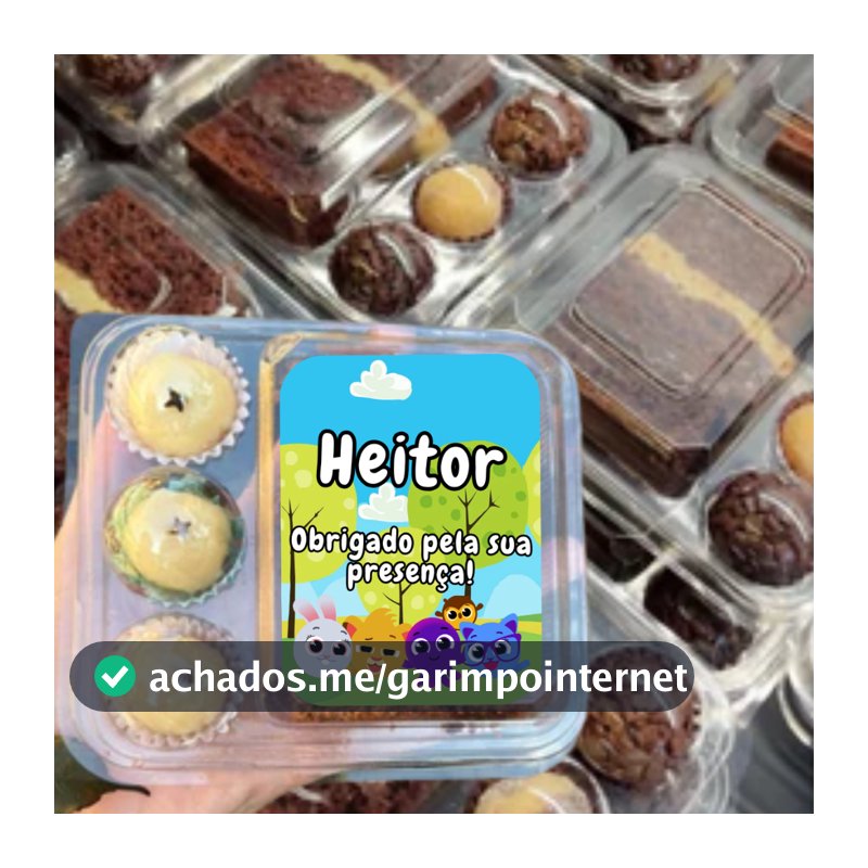 50 Adesivos para embalagem bolo 6x9cm Personalizado