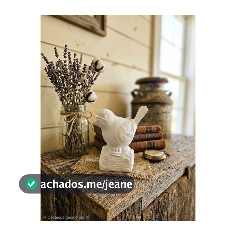 Passarinho Decorativo Decoração Farmhouse Minimalista Escandinava Moderna Sala Estante Aparador Luxo