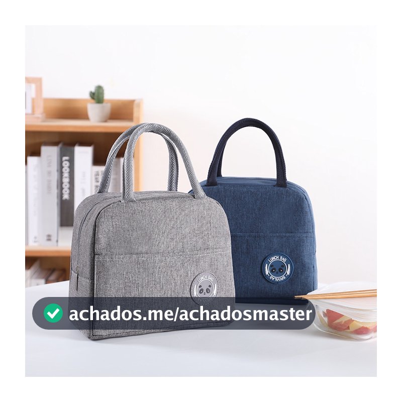 KIT  Bolsa Térmica Feminina Masculina Porta Marmita Lanche Bebida