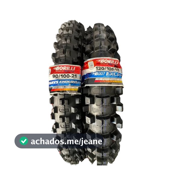 Par De Pneus Moto Borilli 90/100-21 Enduro Soft 7 Days + 120/100-18 Infinity Soft Com Câmara