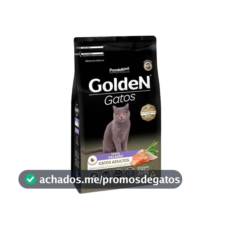 Ração Golden Fórmula Gatos Adultos Salmão 3Kg
