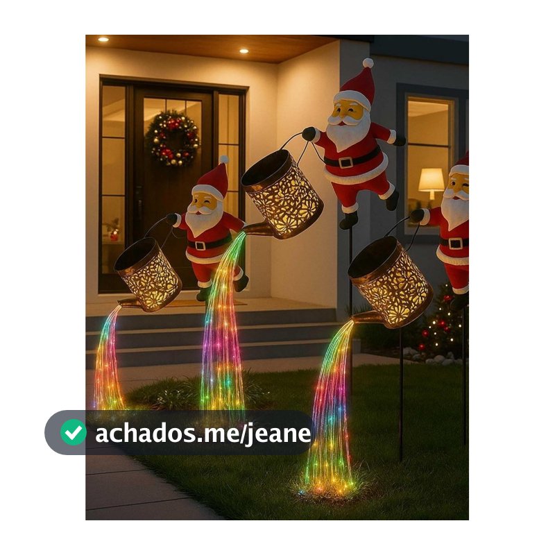Luzes De Chuveiro Com Chaleira Solar De Papai Noel De Natal-Regador Movidas A Energia Para Decoração De Jardim E Gramado