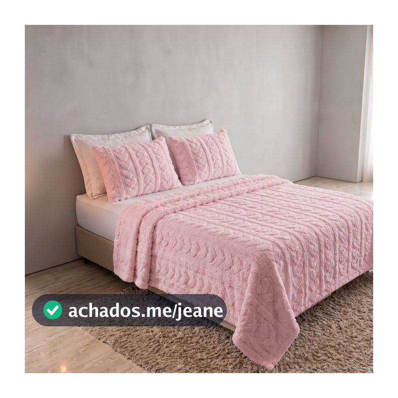 Cobre-Leito Queen para Cama Box 3 Peças – Manta Cobertor Aconchegante com 2 Fronhas | Promoção de Inverno