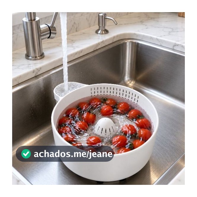 Lavador e Escorredor Giratório de Frutas e Verduras
