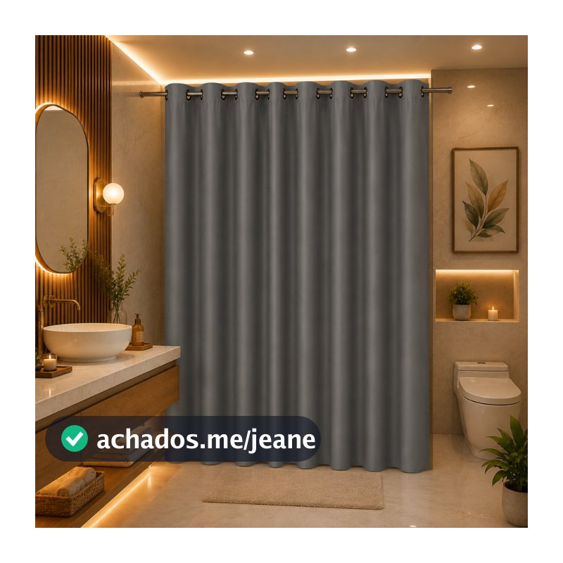 Cortina PVC 100% Blackout/Blecaute Impermeável Multiuso para Porta Janela e Box de Banheiro Antimofo