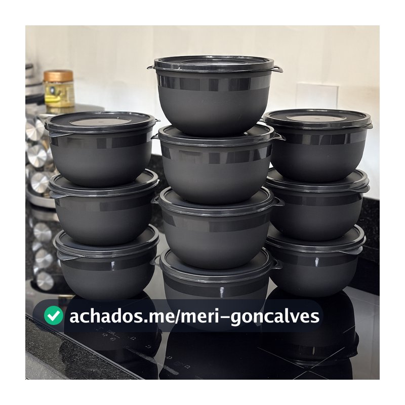 Kit 10 Potes Bowl 1300ml Plástico com Tampa – Marmita Cozinha, Freezer,  Micro-ondas e  Lava-Louças.