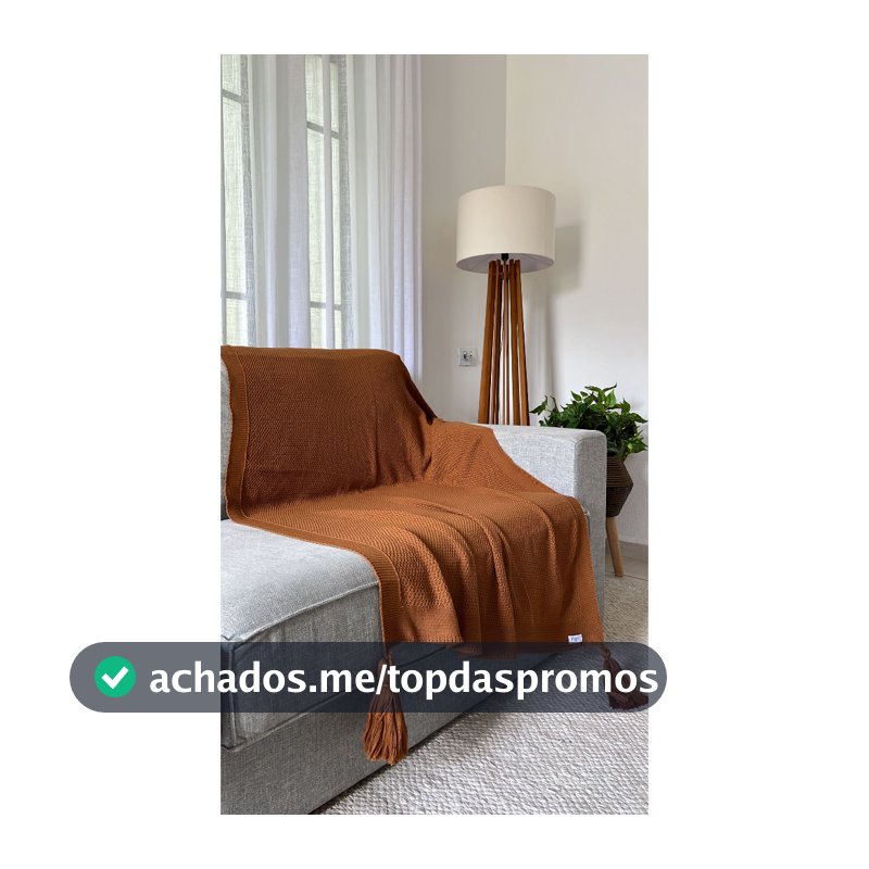 Peseira Manta Decorativa Pompom Sofá Sala Cama Luxo Tricot 150x90cm