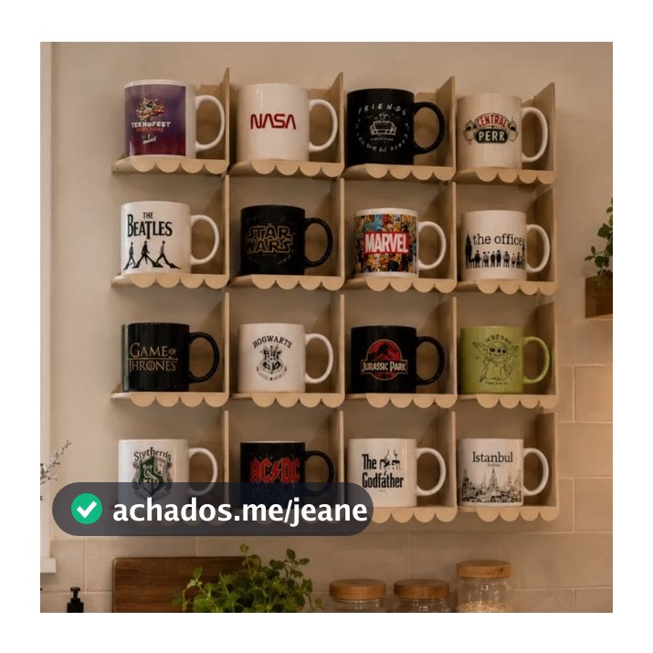 Porta Canecas Modular de Parede Kit Organizador Decorativo Expansível