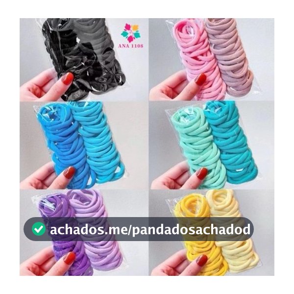 ANA 1108 Kit 300 Unidades Xuxinha Elástico de Cabelo Xuxinha Criança Adulto Rabicó-Grande