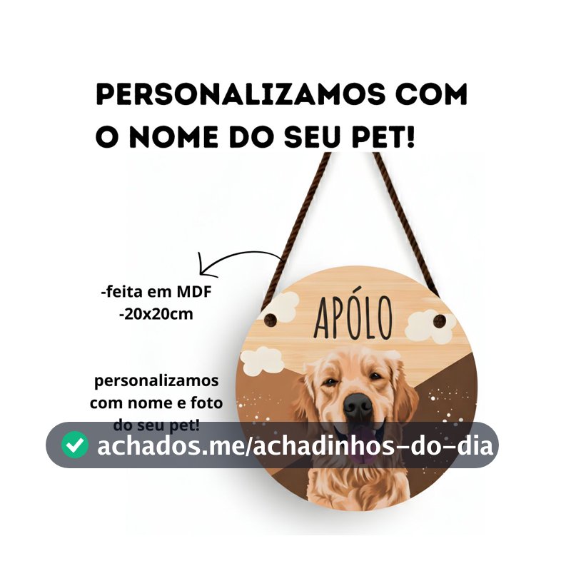 Placa decorativa Para Pets Animais Porta Decorativo Personalizado c/Nome e Foto Do seu Pet- MDF Placa Personalizada
