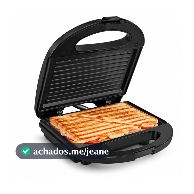 Sanduicheira Grill Elétrica Antiaderente Prensa Dupla Multifuncional 110V Ou 220V 750 Watts