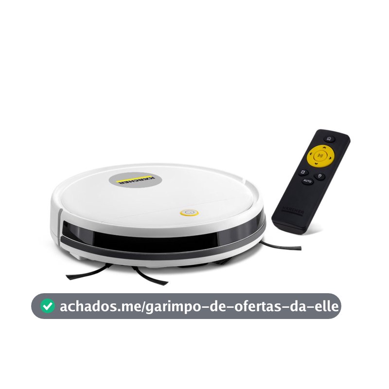 Robô Aspirador Kärcher RCV 1 Controle Remoto 3 em 1 Varre, Aspira e Passa Pano Seco Bivolt