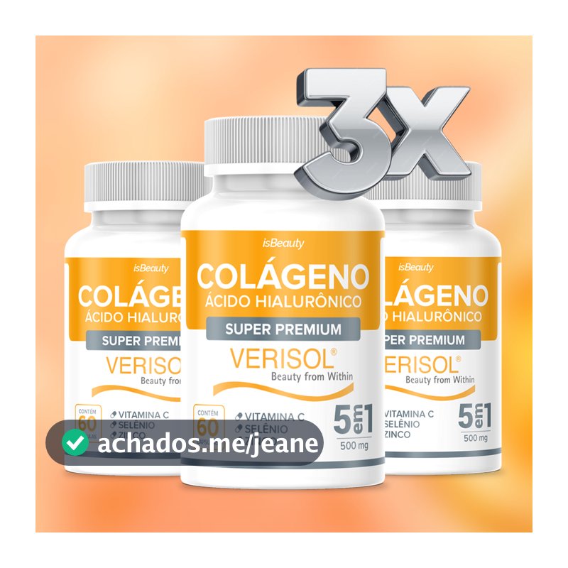 Kit 3 Colágeno Hidrolisado Verisol Premium Original com Vitamina C - 180 Cápsulas - Envio Rápido