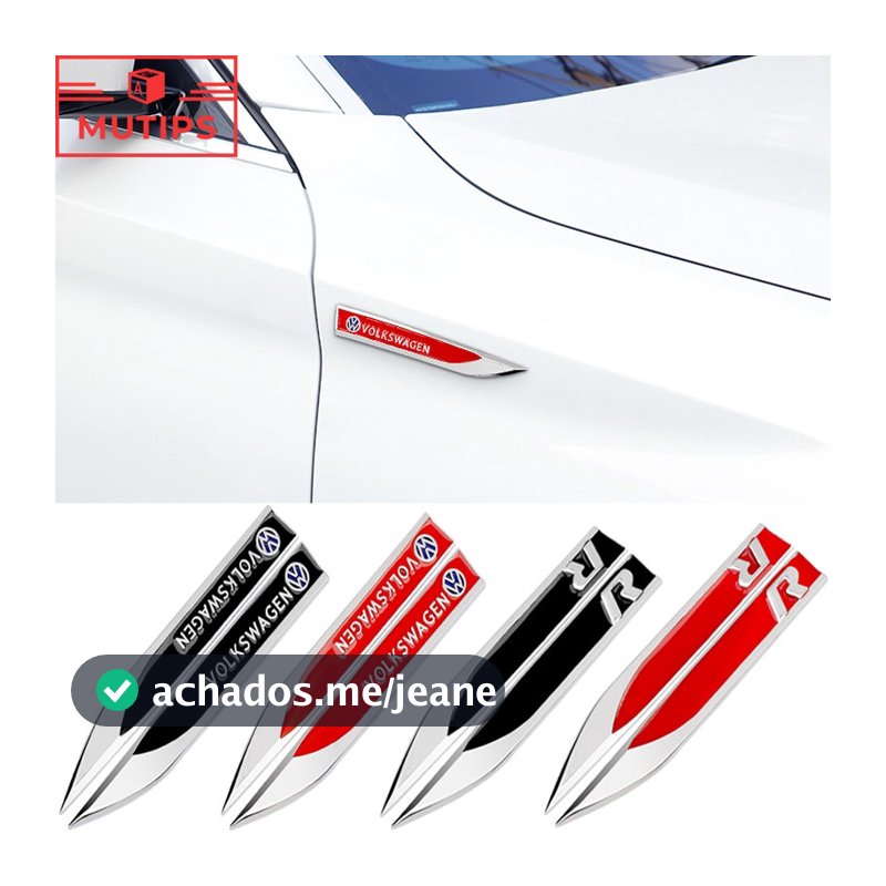 Fender Volkswagen 2PCS 3D Metal Car Logotipo Do Carro Lâmina Pára-Lamas Adesivo Lateral Emblema Decoração Crachá Para VW Polo 9n 9n3 gol g5 g4 g3 g6 Nivus Fox Novo Carocha Virtus