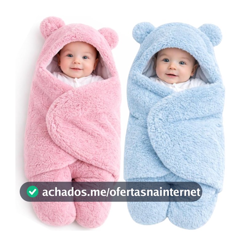 Saco de Dormir Bebe com Sherpa 64cm de Altura Antialergico Menino e Menina