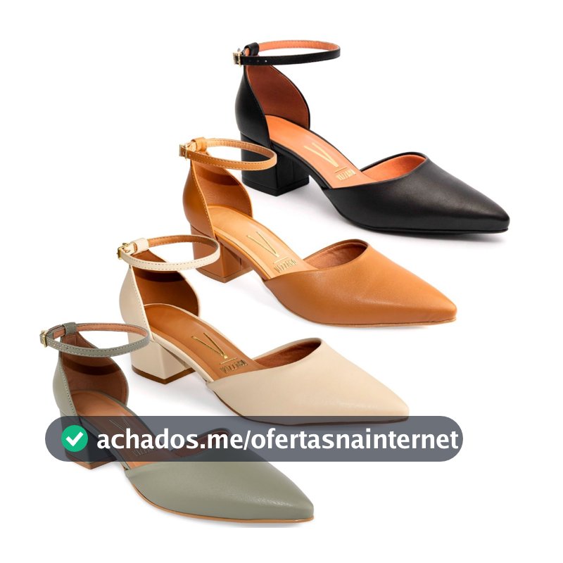 Scarpin Vizzano Salto Médio Bloco Tornozeleira Sapato Feminino 1220-317