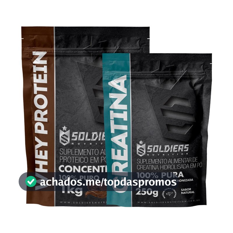 Kit Whey Protein Concentrado 1Kg + Creatina Monohidratada 100% Pura - Soldiers Nutrition