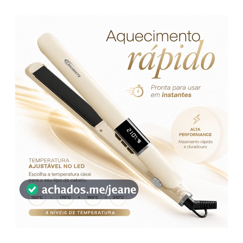 MAIMEITE Prancha Cabelo Profissional 230º Chapinha Nano Titanium bivolt