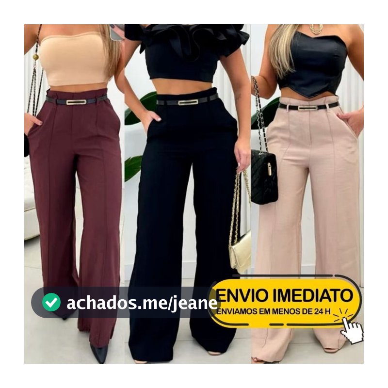 Calça Pantalona Feminina Premium Alfaiataria Novo Lançamento