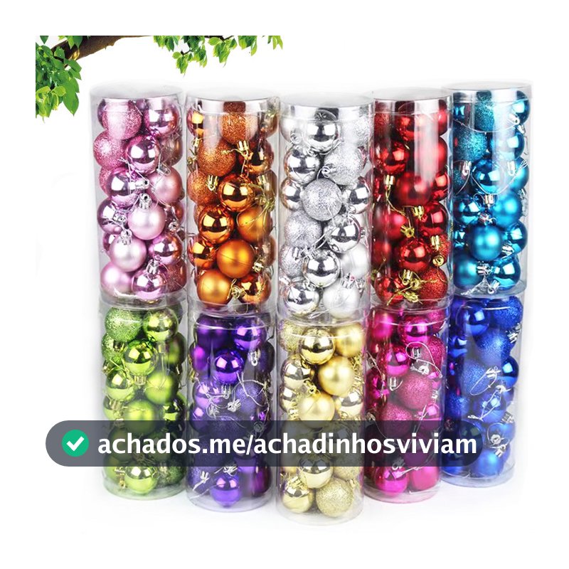 24PCS Baile Decorativo de Natal Pintura Delicada Contraste Tema E Glittering Christmas Tree Pends Decorativos Conjunto