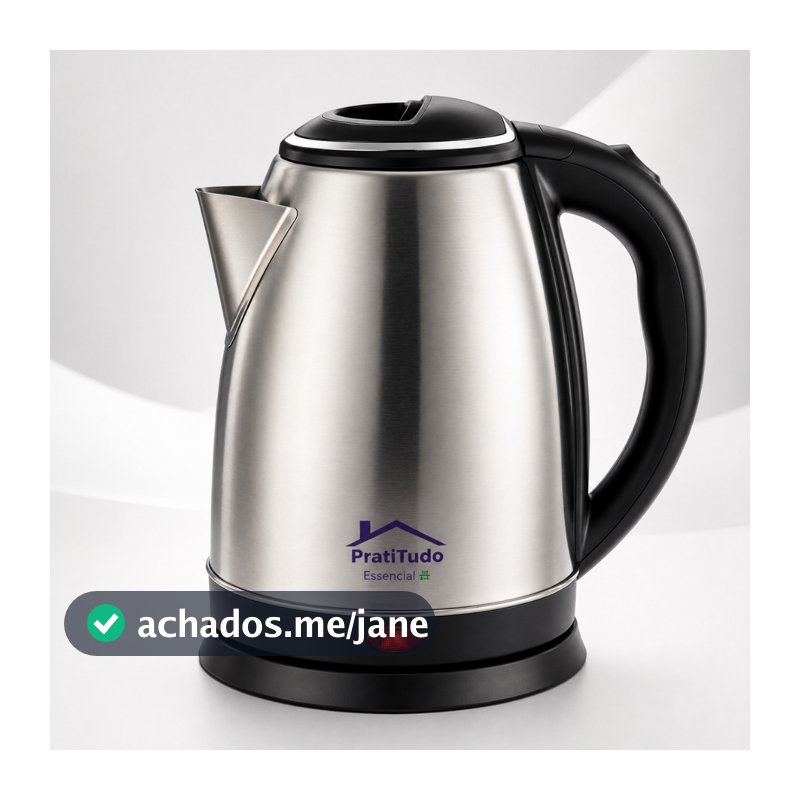 Chaleira Elétrica Inox 1,8L 1000W ou 1200W Desligamento Automático - Bule Jarra Cafeteira Elétrica Aquece Água Rápido