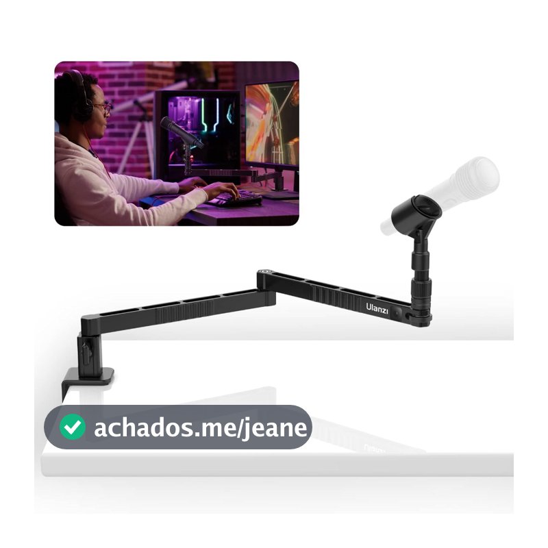 ULANZI LS26 Suporte Baixo para Microfone – Compatível com Câmera, Celular, Action Cam e Luz LED