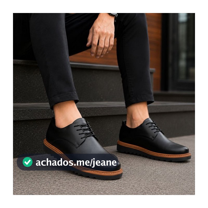 Sapato Social Masculino Esporte Fino Derby Sapatenis Sola Alta Casual