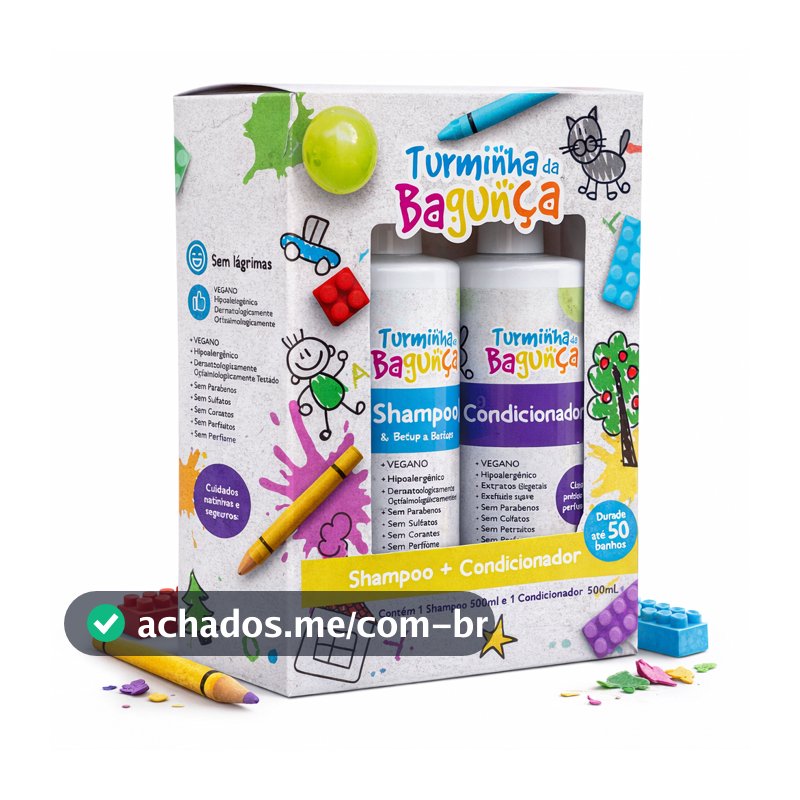 Kit Infantil Shampoo e Condicionador Turminha da Bagunça 500ml