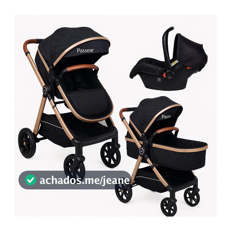 CARRINHO DE BEBE APOLO 6 EM 1 PREMIUM EUROPEU COM MOISES BEBE CONFORTO E BASE FECHAMENTO COM 1 MAO