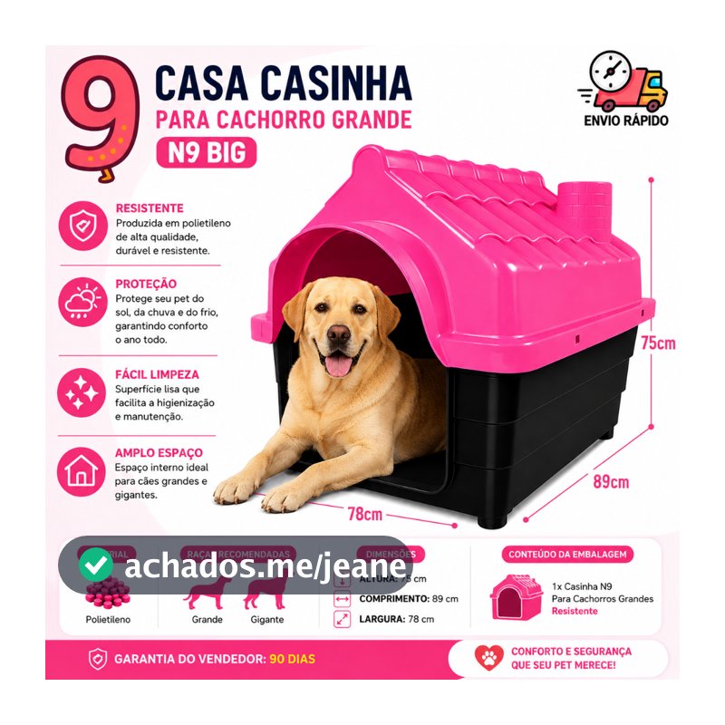 Casinha Plástica Desmontável Cachorros Cães Grande Porte N 9