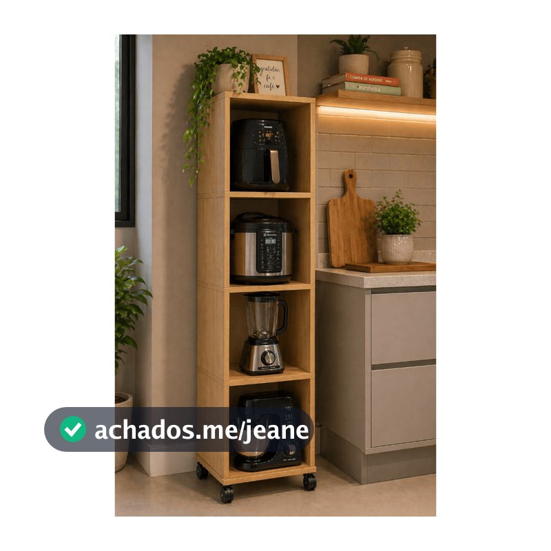 EXCLUSIVIDADE Estante Armário Multiuso Torre Quente Cozinha Panelas Air Fryer Organizador Prateleira Sala Banheiro Rodas