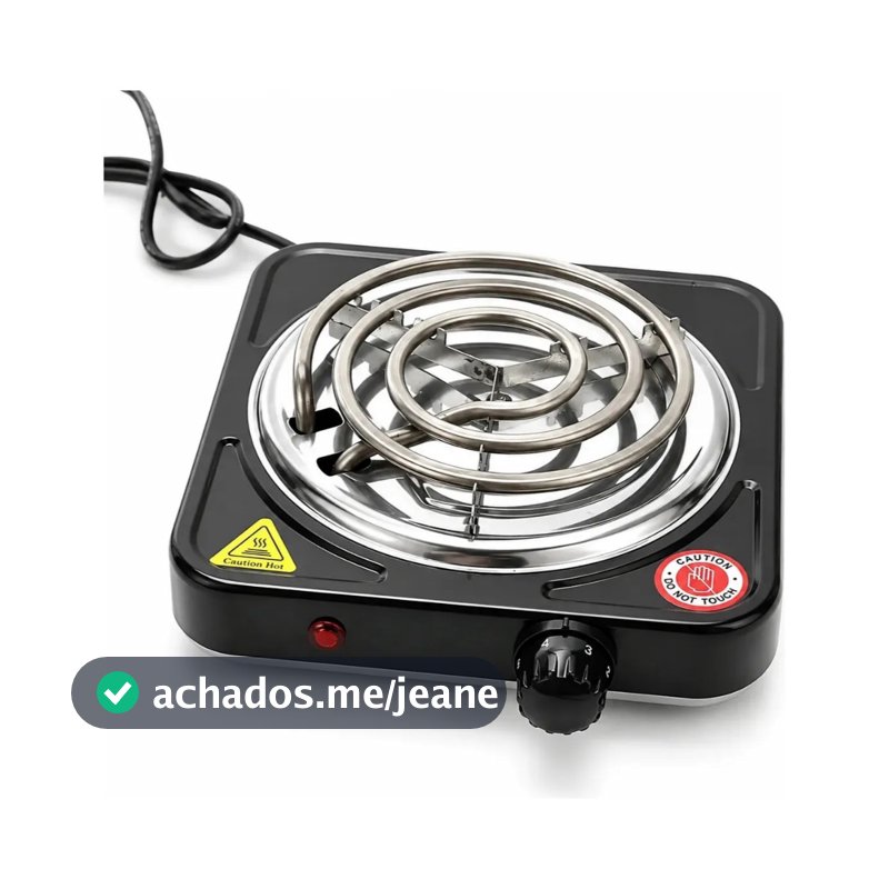 Fogareiro Elétrico 1 Boca Portátil Camping Cooktop Cozinha 110V/220V preto