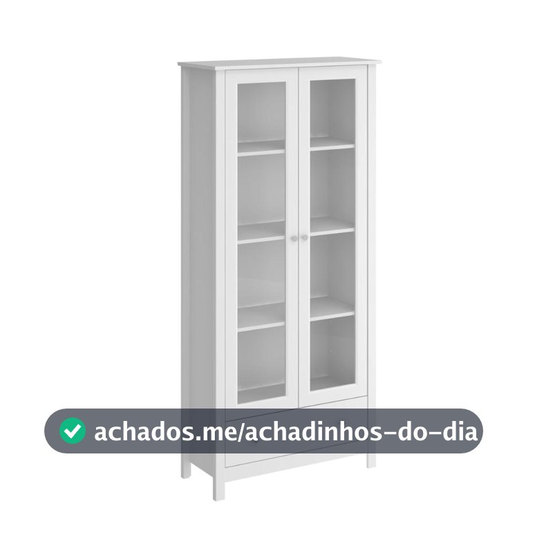 Cristaleira 2 Portas 1 Gaveta Ditália E-954 Branco