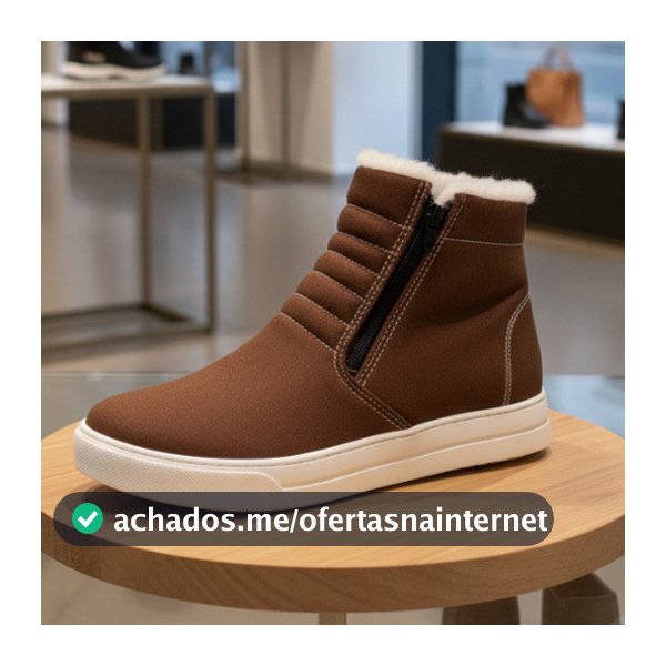 Bota Coturno Pelinho Feminino para o Inverno Frio Neve Festa Junina