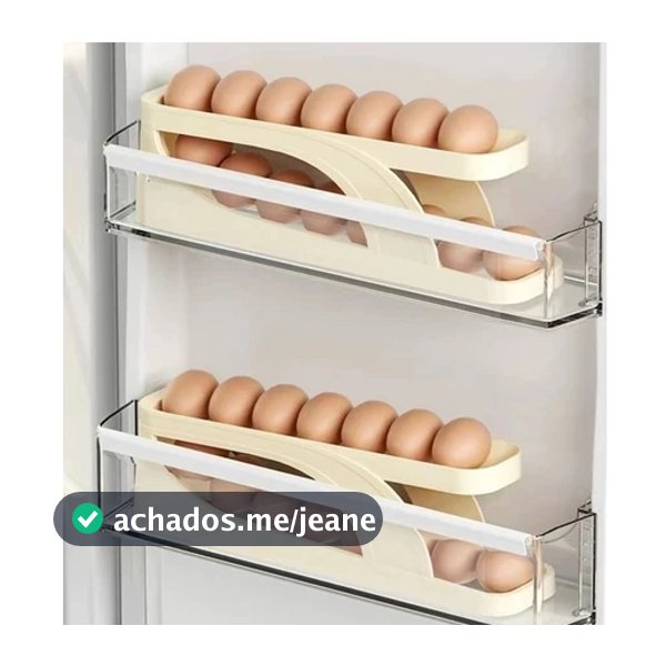 Organizador Porta Ovos Suporte 4 Andares Rolante Para 30 Ovos Dispenser Armazena e organizador de Geladeira